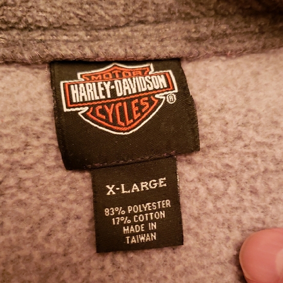 Harley-Davidson Charcoal and Black Zip-Up Sweater - Picture 3 of 5